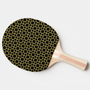 Modern Square Pattern Gold  Ping Pong Paddle