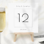 Modern Square Photo Wedding Table Number Card<br><div class="desc">Modern Square Photo Wedding Table Number Card. Available digitally and printed. Contemporary style with this simple and elegant design.  Personalise the words as required and add each number to your cart separately. The same design is on both sides and words will update simultaneously when you make your edits.</div>