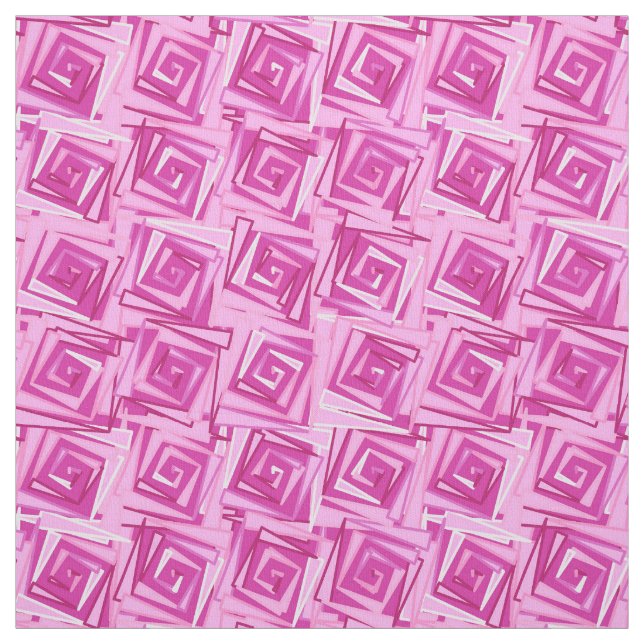 Modern Square Spirals, Orchid and Violet Fabric (Swatch)