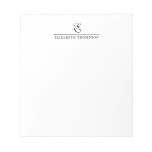 Modern Square Stylish Monogram Name Notepad
