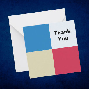 Modern Squares Abstract Colour Block Thank You Card