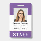 MODERN STAFF PHOTO ID work chic design purple