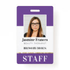 MODERN STAFF PHOTO ID work chic design purple