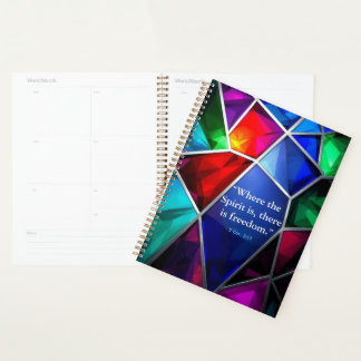 Modern Stained Glass Geometric Faith Planner