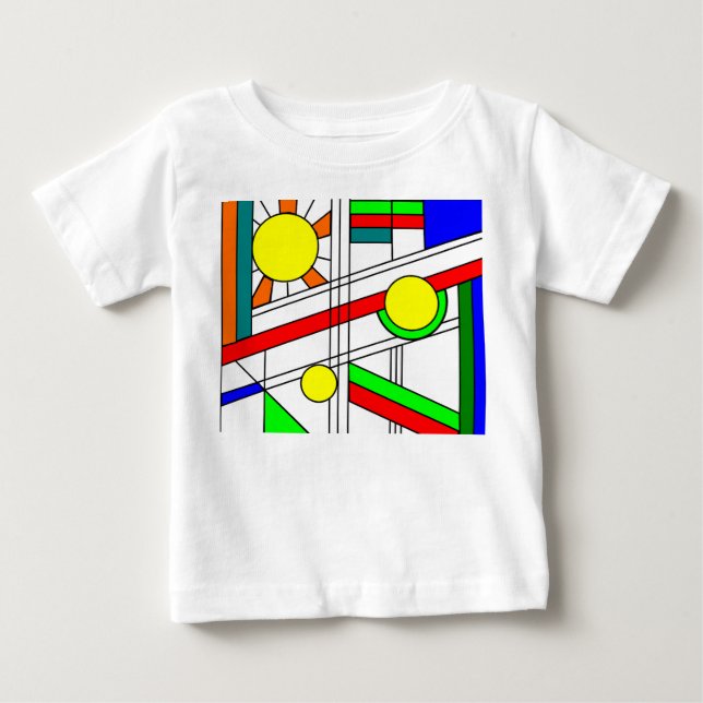 Modern Stained-Glass Look Baby T-Shirt (Front)