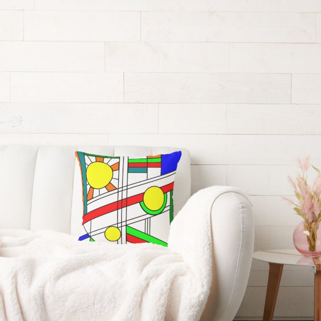 Modern Stained-Glass Look Cushion (Couch)