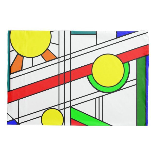 Modern Stained-Glass Look Pillowcase (Back)