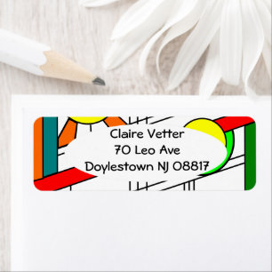 Modern Stained-Glass Look Return Address Label
