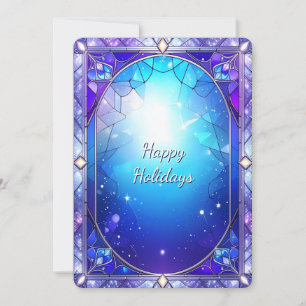 Modern Stained Glass Pattern Frame Holiday Card
