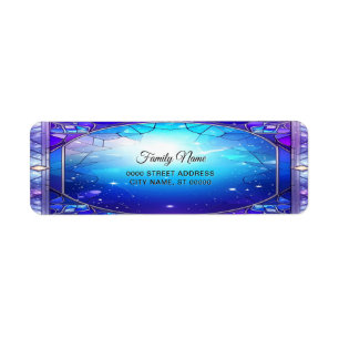 Modern Stained Glass Pattern Return Address Label