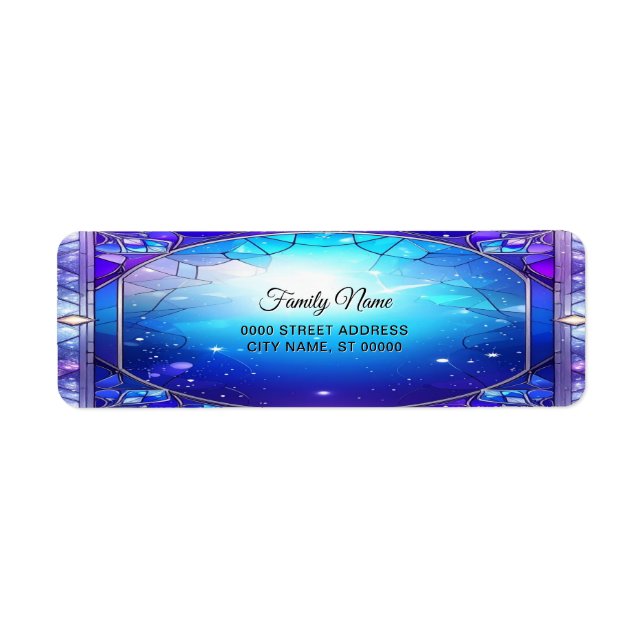 Modern Stained Glass Pattern Return Address Label (Front)