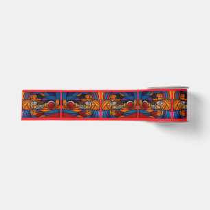 Modern Stained Glass Three Wise Men in English Grosgrain Ribbon
