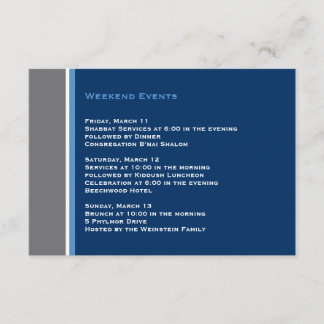 Modern Star Bar Mitzvah Insert Card