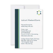Modern Star Bar Mitzvah Insert Card