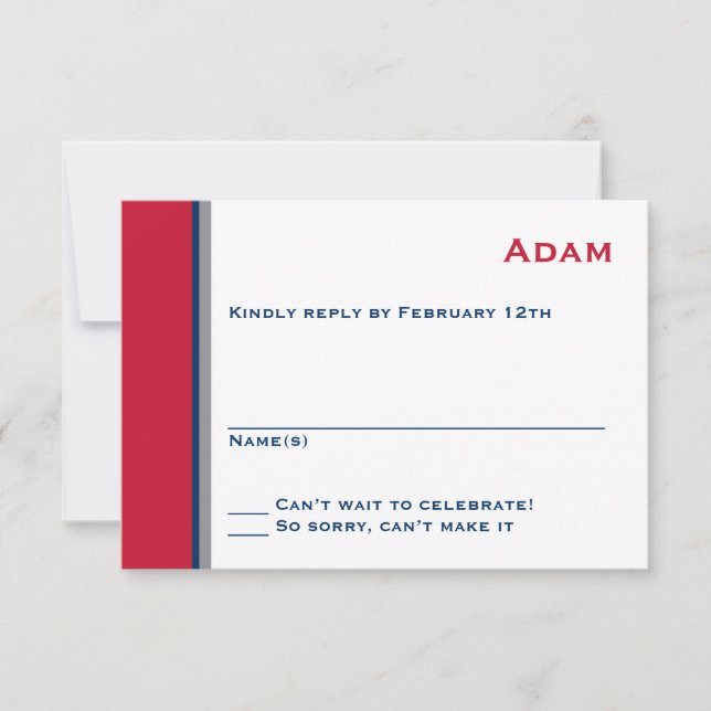 Modern Star Bar Mitzvah Response Card (Front)