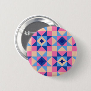Modern Star Block Quilt 6 Cm Round Badge