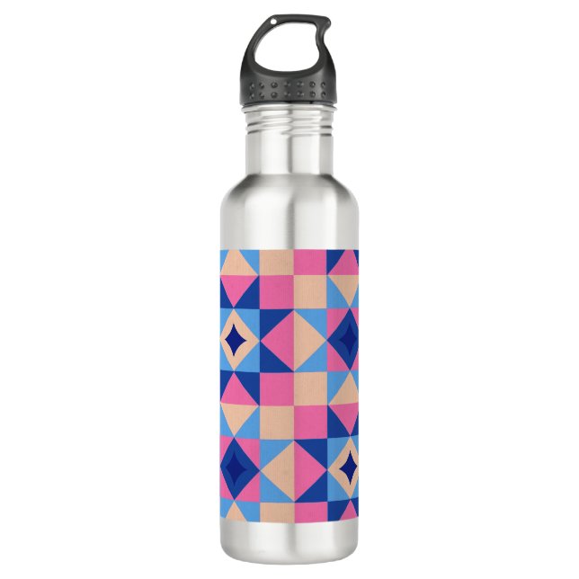 Modern Star Block Quilt 710 Ml Water Bottle (Front)