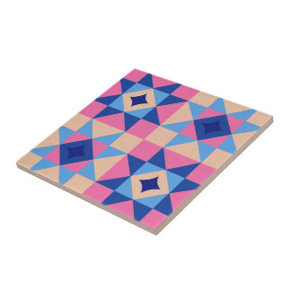 Modern Star Block Quilt Ceramic Tile