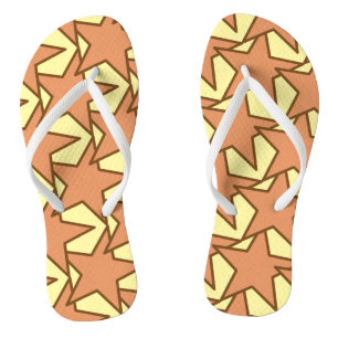 Modern Star Geometric - caramel and yellow Thongs