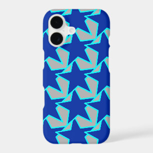 Modern Star Geometric Cobalt Blue and Grey