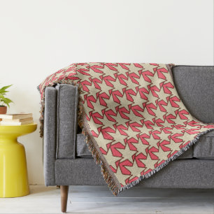 Modern Star Geometric - coral and beige Throw Blanket