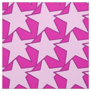 Modern Star Geometric - Fuchsia and ice pink Fabric