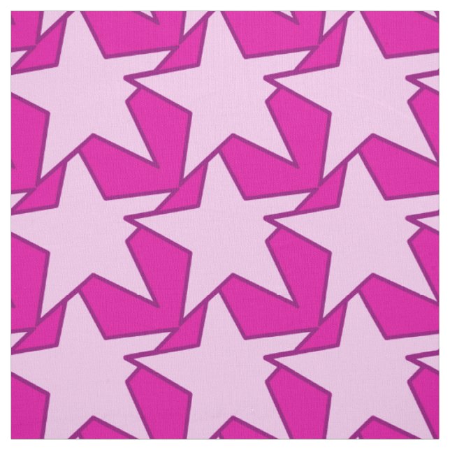 Modern Star Geometric - Fuchsia and ice pink Fabric (Swatch)