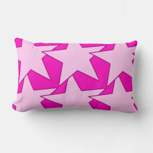 Modern Star Geometric - Fuchsia and ice pink Lumbar Cushion
