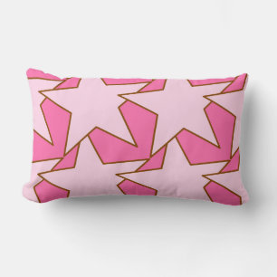 Modern Star Geometric - light and deep pink Lumbar Cushion