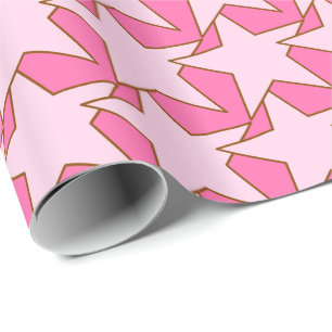 Modern Star Geometric - light and deep pink Wrapping Paper