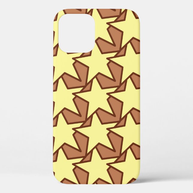 Modern Star Geometric, Light Yellow & Cocoa Brown  Case-Mate iPhone Case (Back)