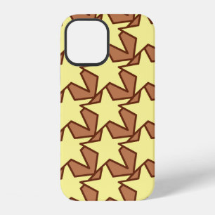 Modern Star Geometric, Light Yellow & Cocoa Brown iPhone 12 Case