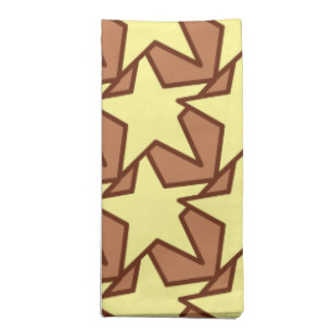 Modern Star Geometric, Light Yellow & Cocoa Brown Napkin