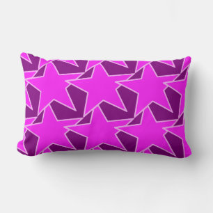 Modern Star Geometric - magenta and purple Lumbar Cushion