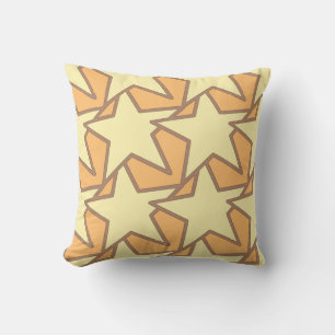 Modern Star Geometric -Mustard Yellow and Tan Cushion