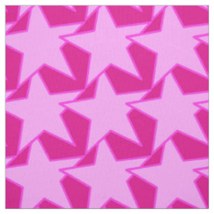 Modern Star Geometric - pale pink and fuchsia Fabric