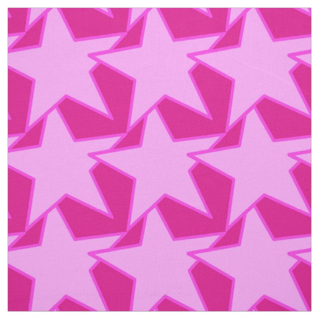 Modern Star Geometric - pale pink and fuchsia Fabric (Swatch)