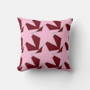 Modern Star Geometric - pink and burgundy Cushion