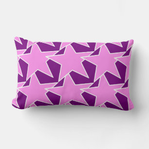 Modern Star Geometric - purple and lavender Lumbar Cushion