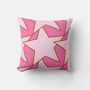 Modern Star Geometric - Shades of coral pink Cushion