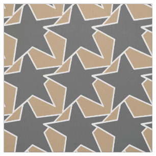 Modern Star Geometric - taupe and grey / grey Fabric
