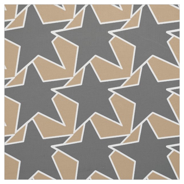 Modern Star Geometric - taupe and grey / grey Fabric (Swatch)