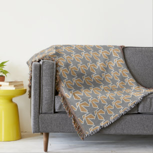 Modern Star Geometric - taupe and grey / grey Throw Blanket