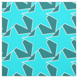 Modern Star Geometric - turquoise and teal Fabric