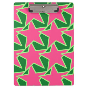 Modern Star Geometric - watermelon pink and green Clipboard