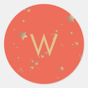 Modern Star Green Cherry Red Christmas Happy Classic Round Sticker