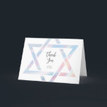 Modern Star of David Pastel Bat Mitzvah Thank You Card<br><div class="desc">Modern Star of David Pastel Bat Mitzvah Thank You Card features a unique and modern Star of David outline in a beautiful holographic effect.</div>