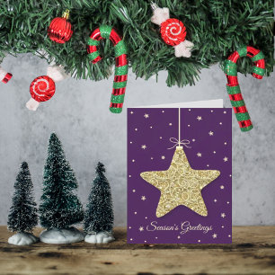 Modern Star Ornament Christmas Photo Holiday Card