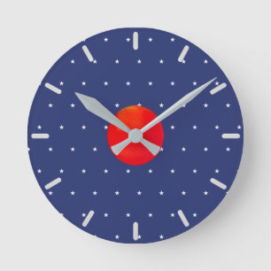 Modern Star Pattern Round Clock