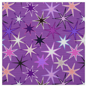 Modern Starburst Print, Violet Purple and Orchid Fabric